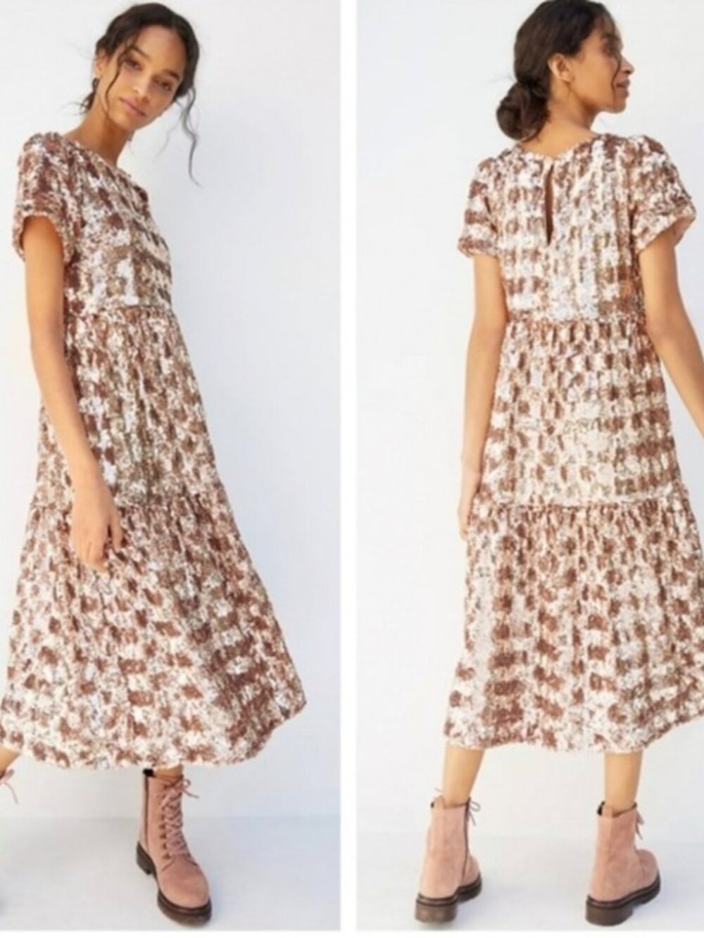 Maeve Anthropologie Bernadette Sequined Midi Dress Size Small